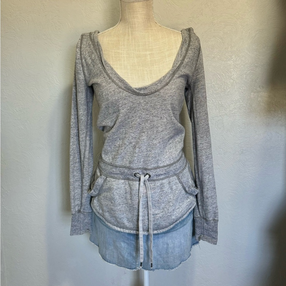 Abercrombie & Fitch Y2K Gray Scoop Neck Women’s Hoodie Size XS